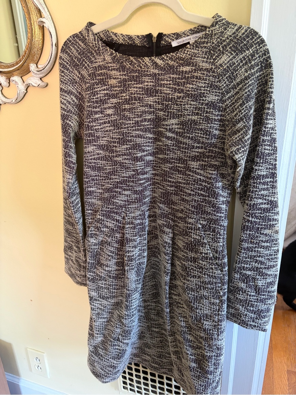 Collective Concepts Black and White Textured Knit Top